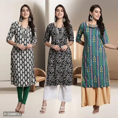 Fancy Rayon Kurtis For Women Pack Of 3-thumb0