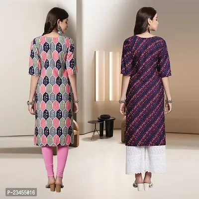 Fancy Rayon Kurtis For Women Pack Of 2-thumb2