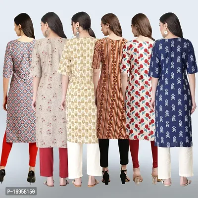 Women Stylish Crepe Printed Straight Kurta Combo-thumb2