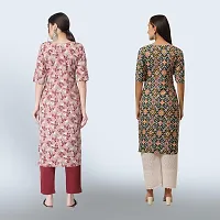 Women Stylish Crepe Ethnic Motif Casual Straight Kurta-thumb1