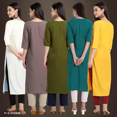 Fancy Crepe Kurtis For Women Pack Of 5-thumb2