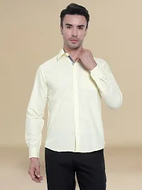 Reliable Beige Cotton Solid Long Sleeve Casual Shirts For Men-thumb3