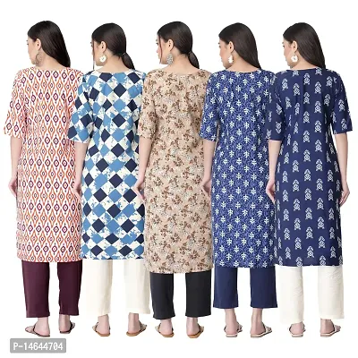 New Crepe Printed Kurtis Combo For Women Pack Of 5-thumb2