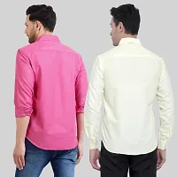 Elegant Cotton Multicoloured Long Sleeves Formal Shirt For Men- Pack Of 2-thumb1