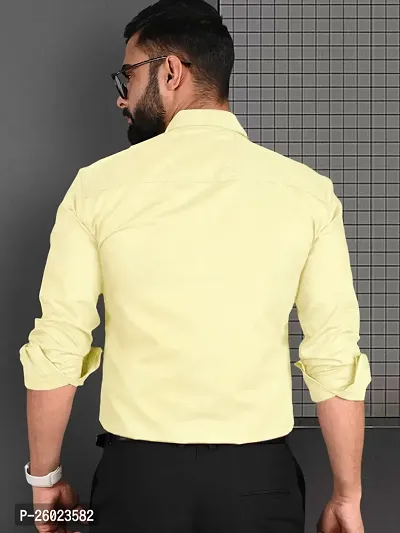 Reliable Yellow Cotton Solid Long Sleeve Formal Shirts For Men-thumb4