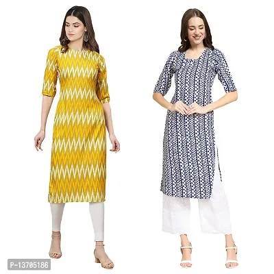 Stylish Crepe Digital Printed Kurta For Women- Pack Of 2