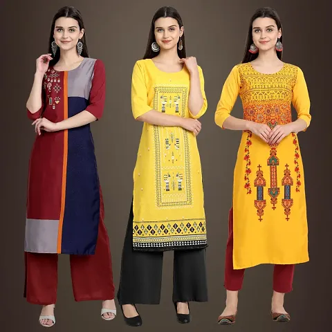 Fancy Crepe Kurtis Pack Of 3