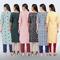 Women Stylish Crepe Printed Straight Kurta Combo-thumb1