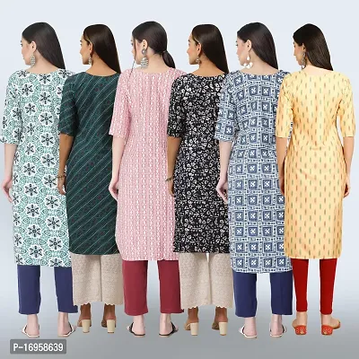 Women Stylish Crepe Printed Straight Kurta Combo-thumb2