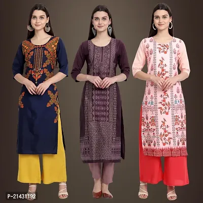 Fancy Crepe Kurtis for Women Pack Of 3-thumb0