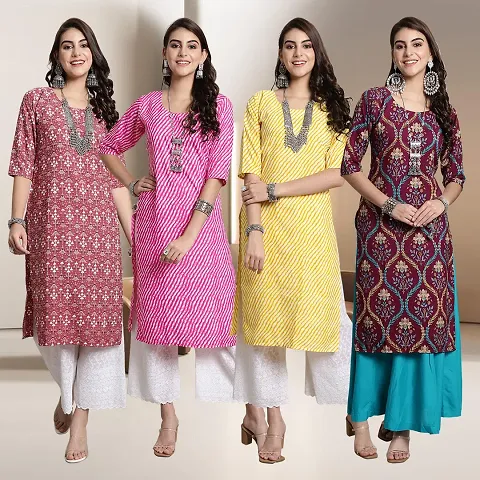 Fancy Crepe Kurtis for Women Pack Of 4