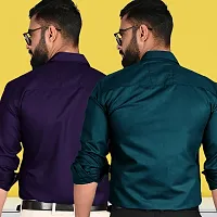 Comfortable Multicoloured Cotton Long Sleeve Formal Shirt For Men Pack Of 2-thumb1