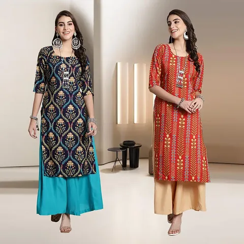 Fancy Rayon Kurtis For Women Pack Of 2