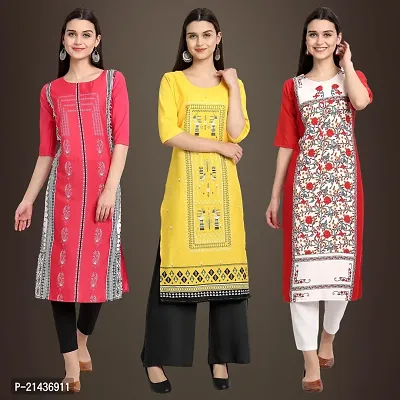 Fancy Crepe Kurtis for Women Pack Of 3