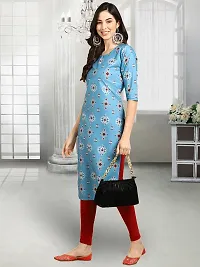 Stylish Blue Crepe Stitched Kurta For Women-thumb2