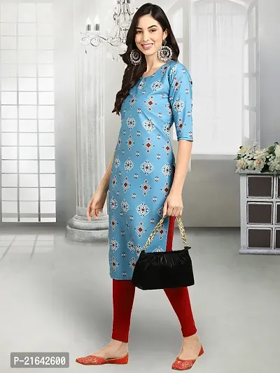 Stylish Blue Crepe Stitched Kurta For Women-thumb3