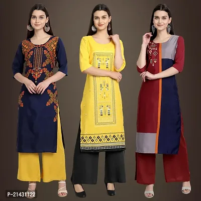 Fancy Crepe Kurtis for Women Pack Of 3-thumb0