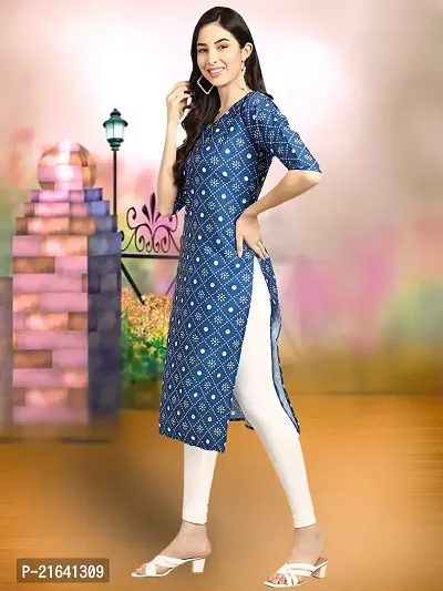 Fancy Crepe Printed Stitched Kurta For Women-thumb2