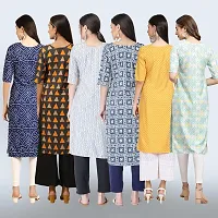 Women Stylish Crepe Printed Straight Kurta Combo-thumb1