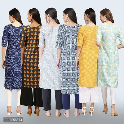 Women Stylish Crepe Printed Straight Kurta Combo-thumb2