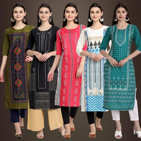 Fancy Crepe Kurtis Pack Of 5