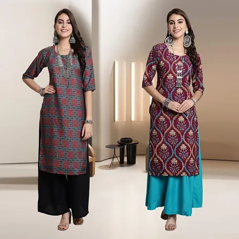 Fancy Rayon Kurtis For Women Pack Of 2