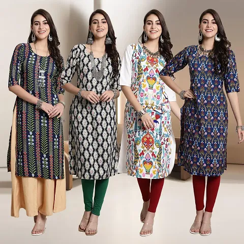 Fancy Crepe Kurtis for Women Pack Of 4