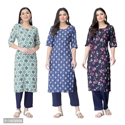 New Crepe Combo Printed Kurtis For Women Pack Of 3