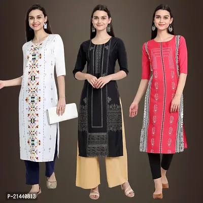 Fancy Crepe Kurtis for Women Pack Of 3-thumb0