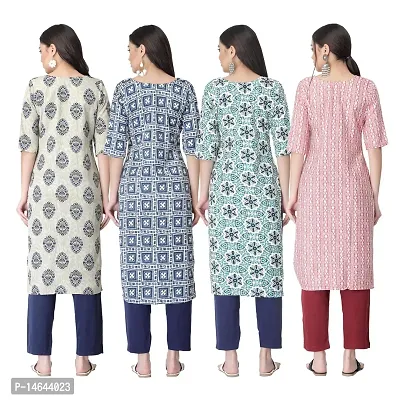 New Crepe Combo Printed Kurtis For Women Pack Of 4-thumb2