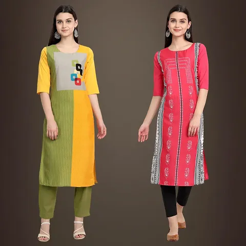 Stylish Fancy Crepe Kurtis Pack Of 2