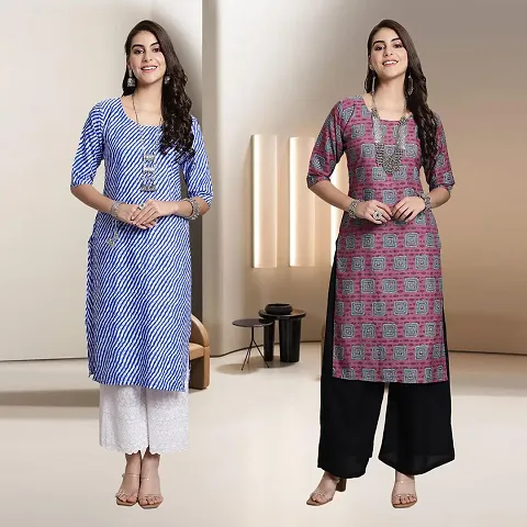 Fancy Rayon Kurtis For Women Pack Of 2