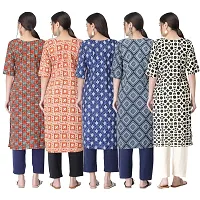 New Crepe Printed Kurtis Combo For Women Pack Of 5-thumb1