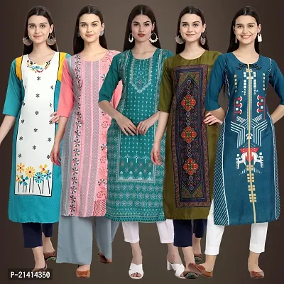 Fancy Crepe Kurtis For Women Pack Of 5