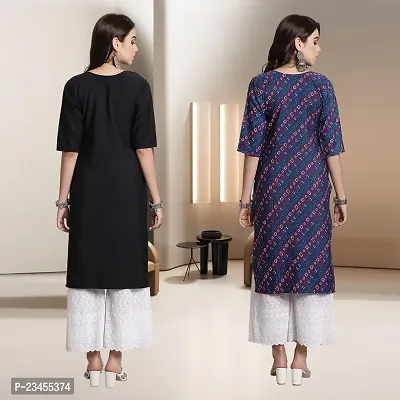 Fancy Rayon Kurtis For Women Pack Of 2-thumb2