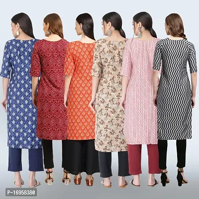 Women Stylish Crepe Printed Straight Kurta Combo-thumb2