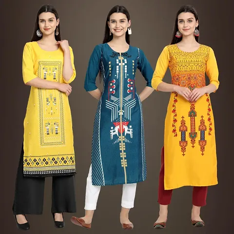 Fancy Crepe Kurtis for Women Pack Of 3