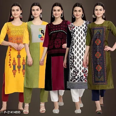 Fancy Crepe Kurtis For Women Pack Of 5