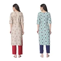 Attarctive Crepe Printed Straight Kurti Combo For Women Pack Of 2-thumb1