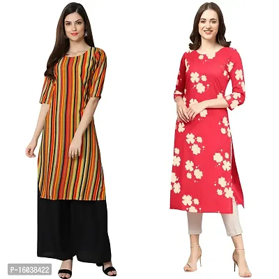 Stylish Digital Printed Women Crepe Kurta- Pack of 2