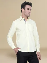 Reliable Yellow Cotton Solid Long Sleeves Formal Shirt For Men-thumb2
