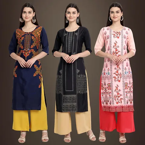 Fancy Crepe Kurtis for Women Pack Of 3