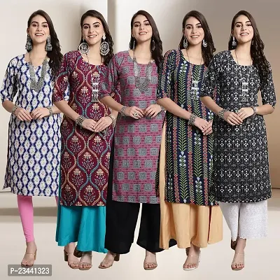 Fancy Crepe Kurtis For Women Pack Of 5-thumb0