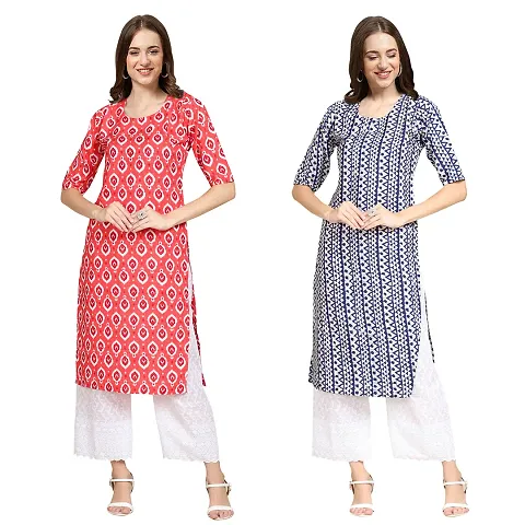 Stylish Digital Woman Crepe Kurtis Pack of 2