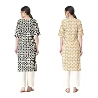 Attarctive Crepe Printed Straight Kurti Combo For Women Pack Of 2-thumb1