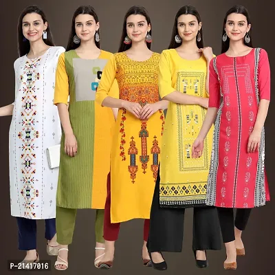 Fancy Crepe Kurtis For Women Pack Of 5