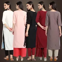 Fancy Crepe Kurtis For Women Pack Of 5-thumb1