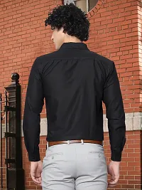 Reliable Black Cotton Solid Long Sleeves Formal Shirt For Men-thumb4