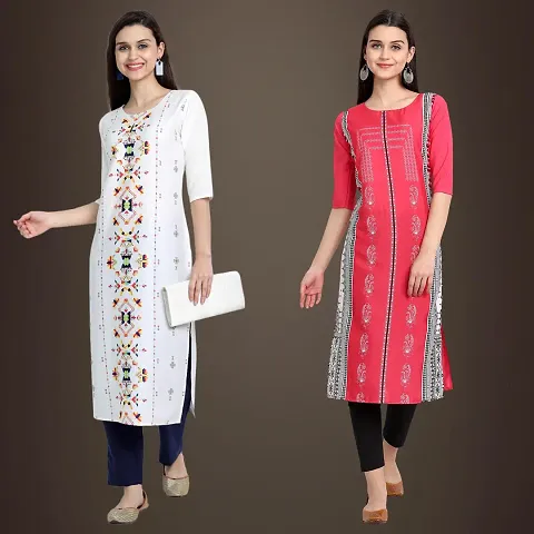 Fancy Crepe Kurtis for Women Pack Of 2