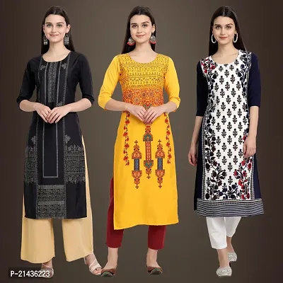 Fancy Crepe Kurtis for Women Pack Of 3-thumb0